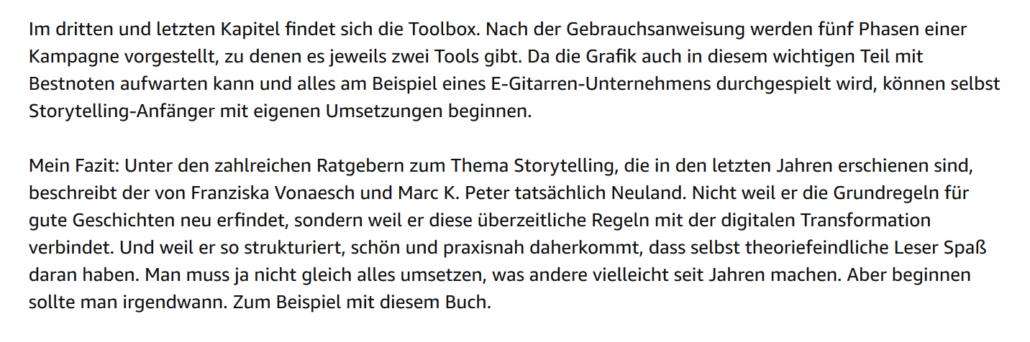 Storytelling für KMU: «… selbst Storytelling-Anfänger (können) mit eigenen Umsetzungen beginnen»