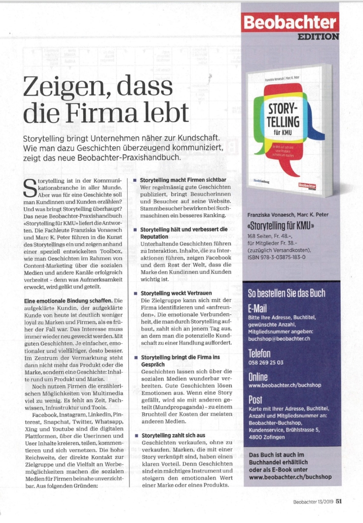 Marc K. Peter in Storytelling bringt Unternehmen näher zur Kundschaft