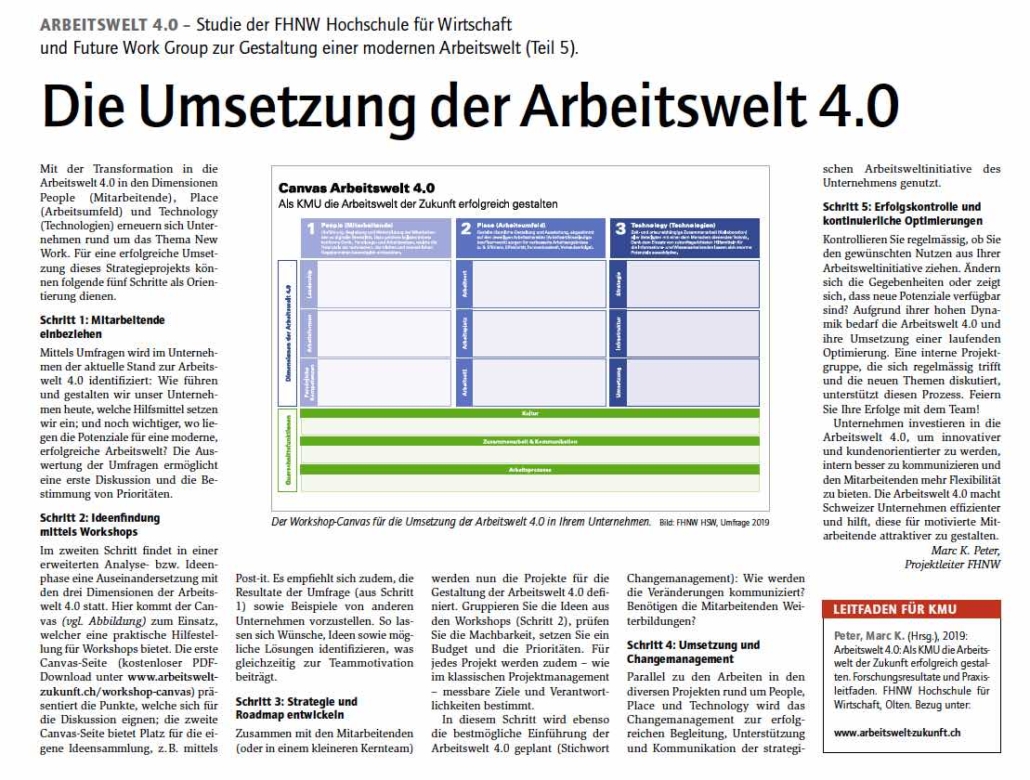 Die Umsetzung der Arbeitswelt 4.0 – der Workshop Canvas