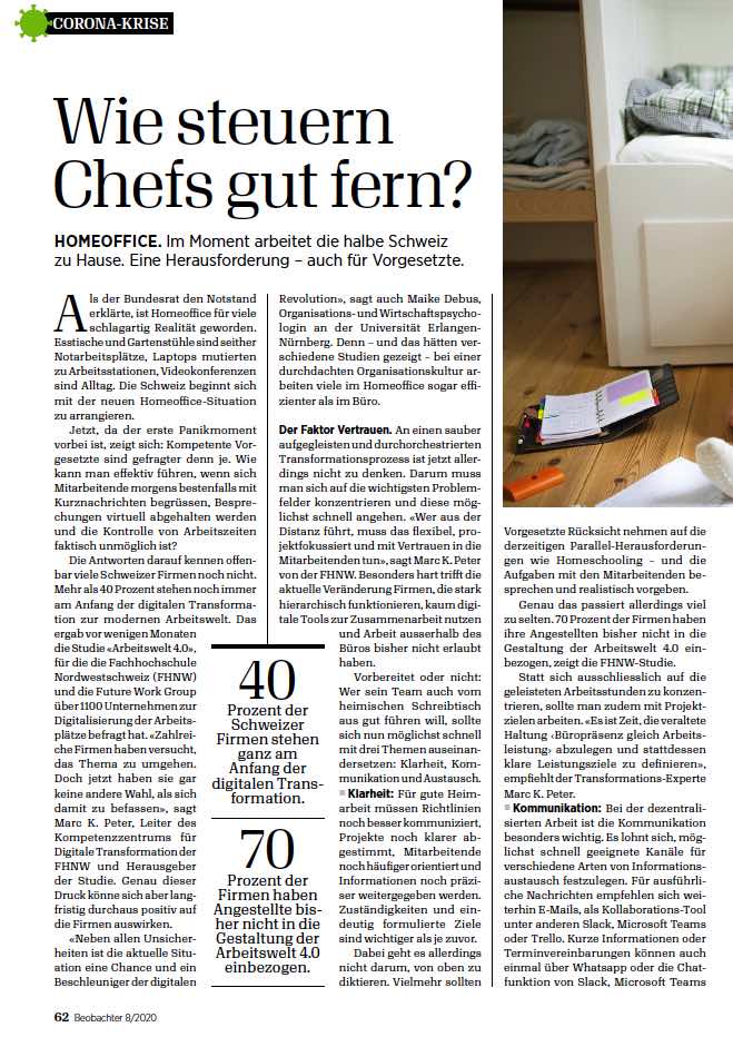 New Work: Wie steuern Chefs gut fern?